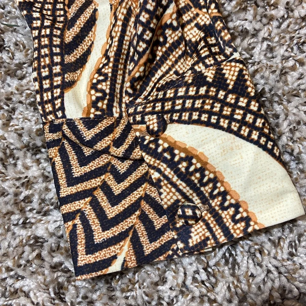 Farm Rio Midi Dress M Bodycon Long Sleeve Tropical Sand Yawanawa Vanahu Size M - Picture 11 of 16